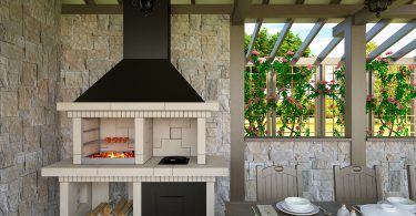 беседки с мангалом барбекю и печкой