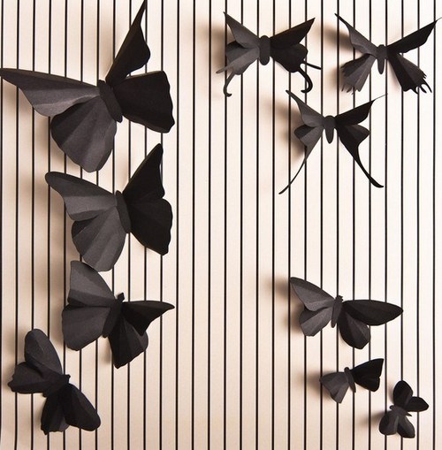 Бумажные бабочки на стене (48 фото)