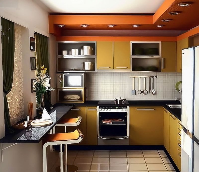 кухонный гарнитур для маленькой кухни 