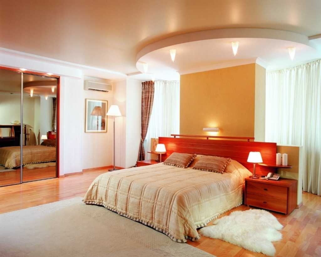Натяжные потолки в спальне дизайн - 73 фото