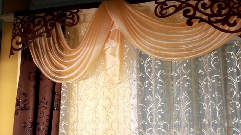 ажурные шторы в оформлении кухни