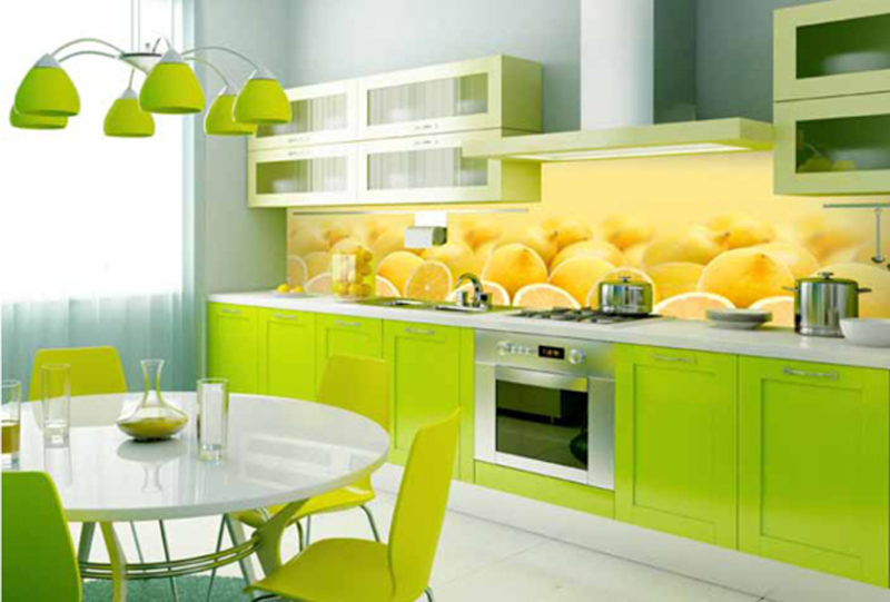 Дизайн интерьера: яркое оформление кухни