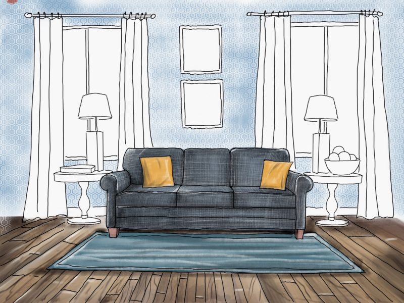 Как украсить стену в зале над диваном: основные правила и табу